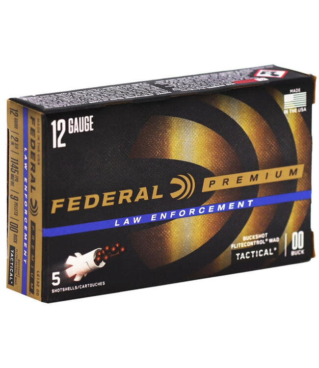 FEDERAL PREMIUM LAW ENFORCEMENT 12Ga 00 BUCK 9 PELLET 5Rs/Box