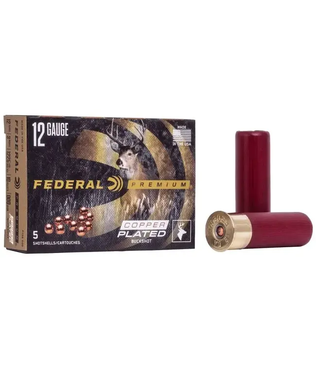 Federal Premium 12ga 3"Mag 00 BUCK 15Pellets  Cooper Plated 5rs/Box