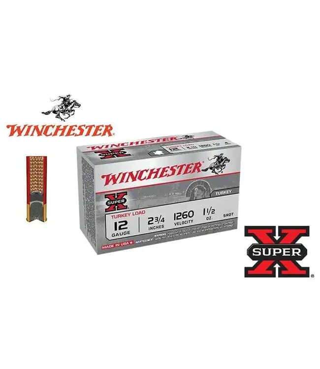 Winchester X-SUPER  Turkey Load 12ga 2-3/4" 1260FPS 1-1/2oz #4 10rs/Box