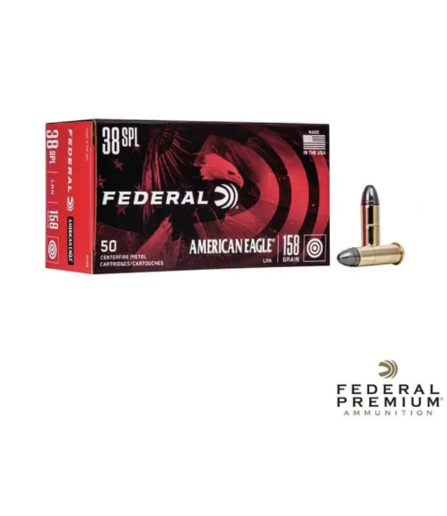 FEDERAL  AMERICAN EAGLE .38 SPL 158GR LRN 1000RS W/Ammo Box