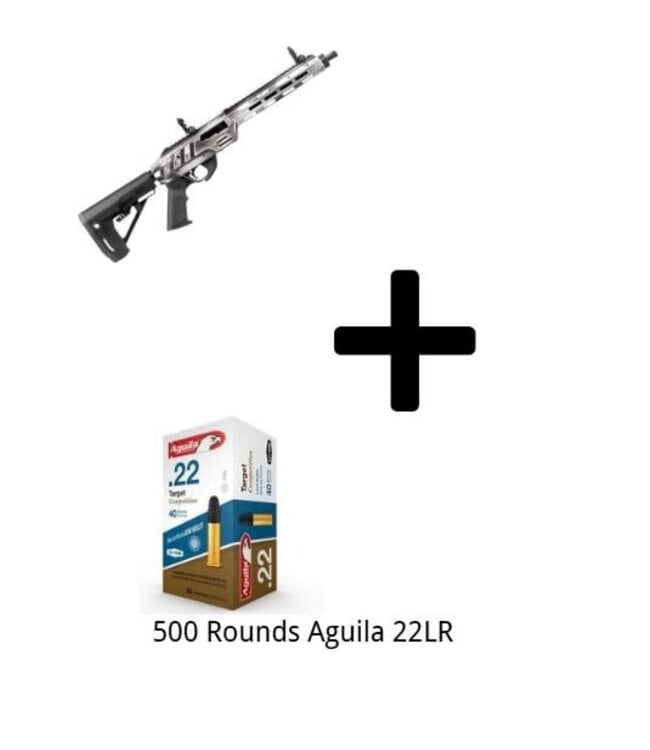 Adler Arms RF224 Tactical Semi-Auto - .22LR, 11.7"BBL- DISTD WHI Combo w/ 500Rds Combo( In-Store Pickup Only)