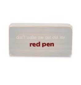 Mud Pie "Red Pen" Sentiment Block