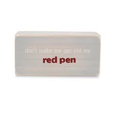 Mud Pie "Red Pen" Sentiment Block