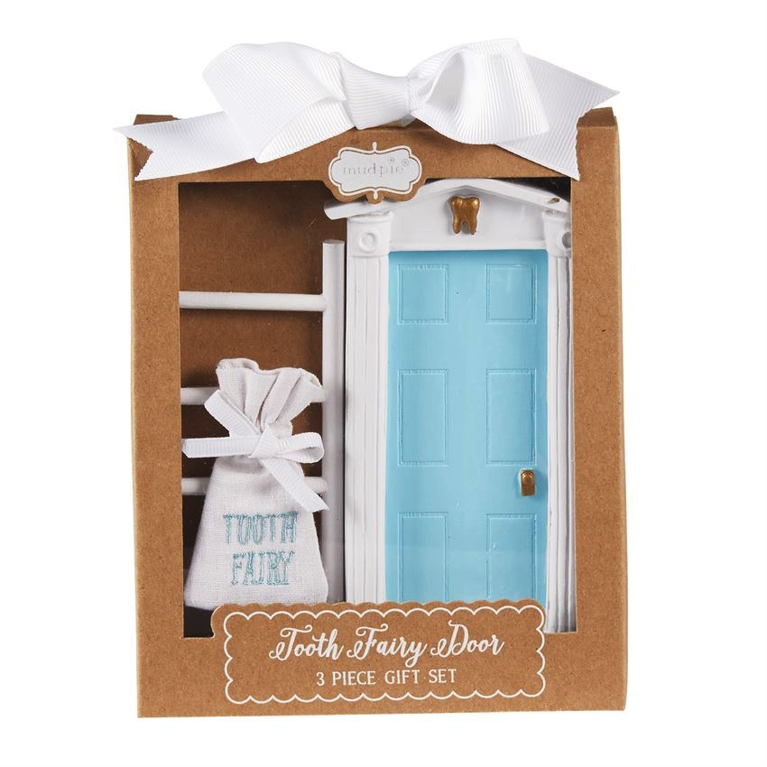 Mud Pie Blue Tooth Fairy Door Gift Set