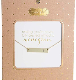 Mud Pie Chelsea Initial Bar Necklace-T