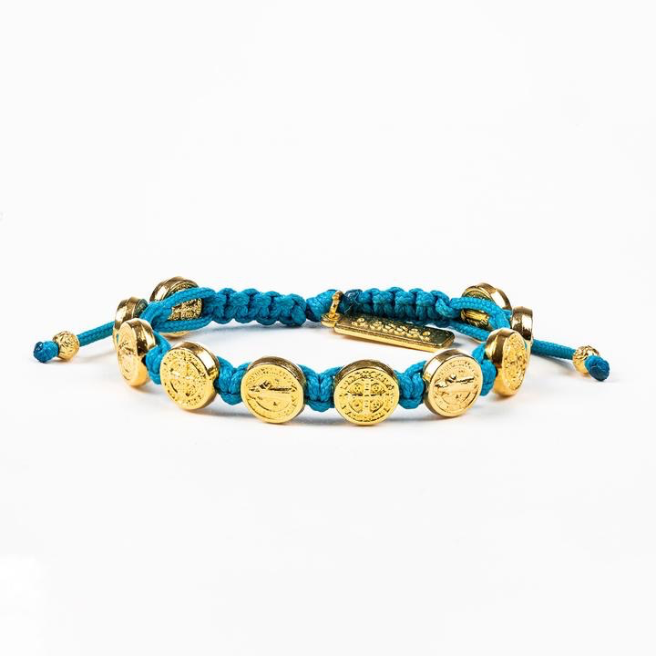Benedictine Blessing Bracelet - Gold & Turquoise