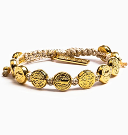 Benedictine Blessing Bracelet - Metallic Gold