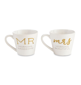 Mud Pie Mr. & Mrs. Boxed Mug Set