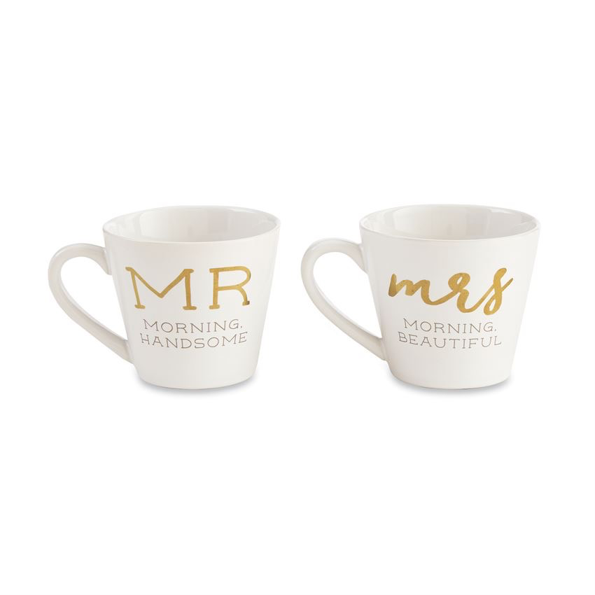 Mud Pie Mr. & Mrs. Boxed Mug Set