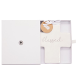 Mud Pie "Blessed" Ceramic Cross