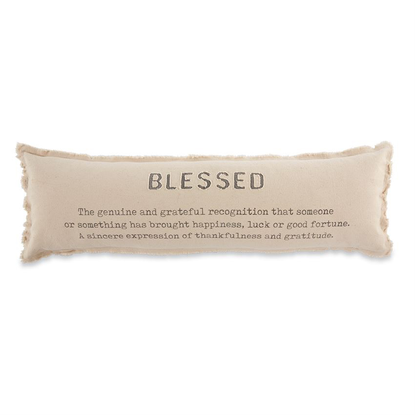 Mud Pie "Blessed" Long Pillow