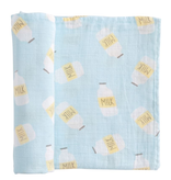 Mud Pie Blue Milk Muslin Swaddle Blanket