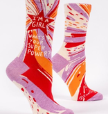 Blue Q - "I'm A Girl, What's Your Superpower?" Women's Socks
