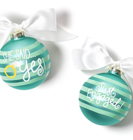 Coton Colors - She Said Yes Just Engaged Glass Ornament