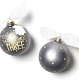 Coton Colors:You and Me Then Baby Makes 3 Glass Ornament