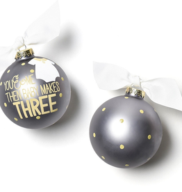 Coton Colors:You and Me Then Baby Makes 3 Glass Ornament