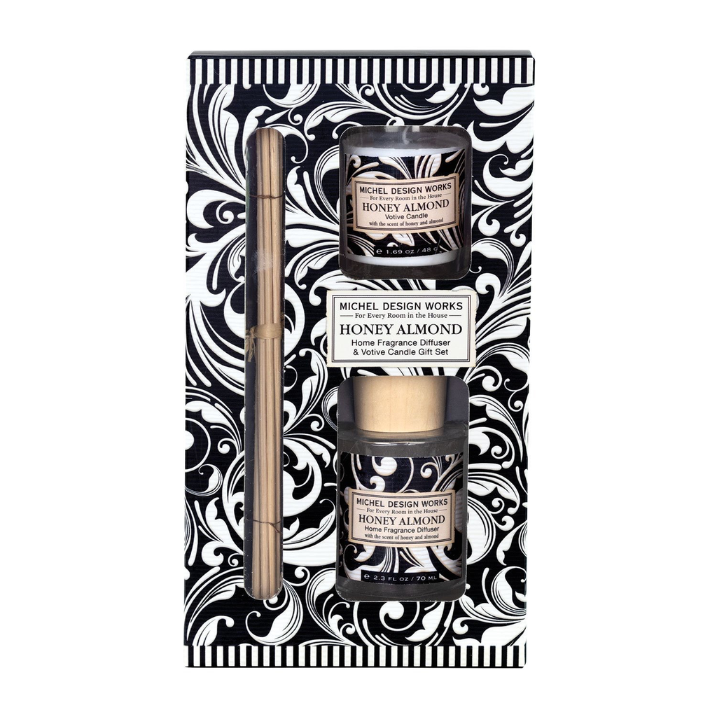 Michel Design Works - Home Fragrance Diffuser & Candle Gift Set/Honey Almond