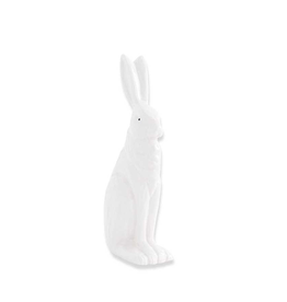 6.5 inch White Porcelain Rabbit Sitting w/ Ears Up