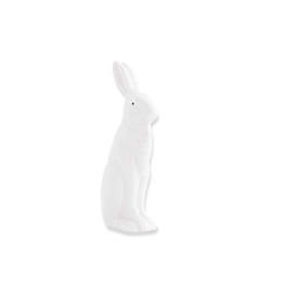 4.75 inch White Porcelain Rabbit Sitting w/ Ears Up
