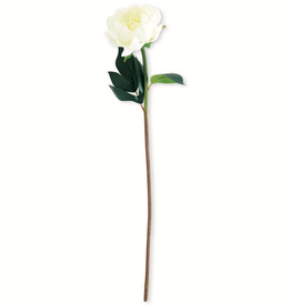 20 inch White Real Touch Peony Stem