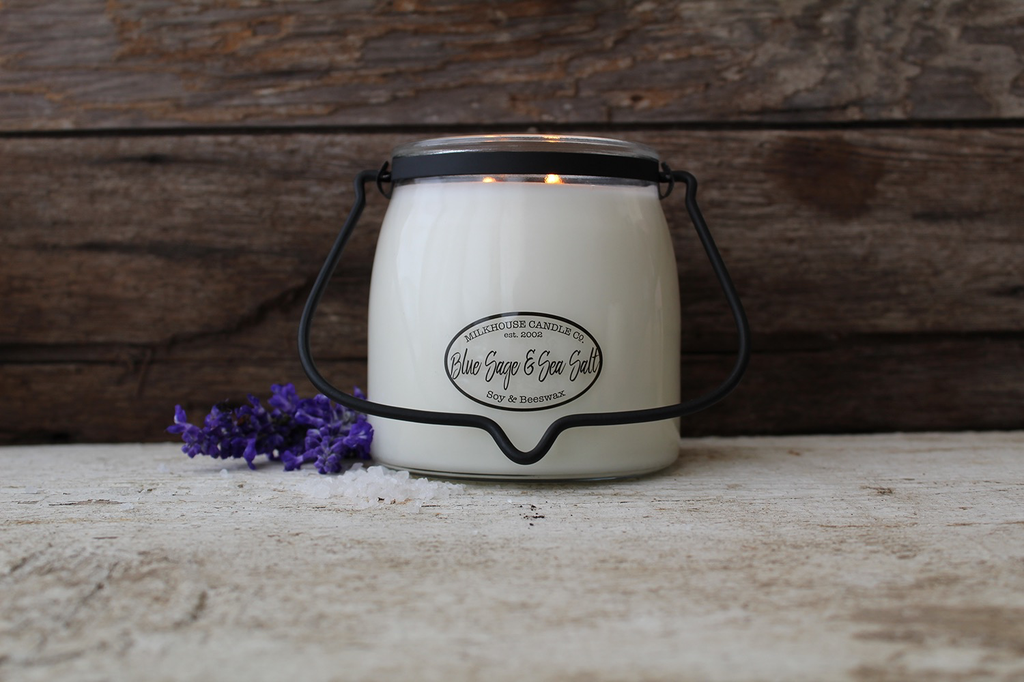 Butter Jar 16 oz:  Blue Sage & Sea Salt