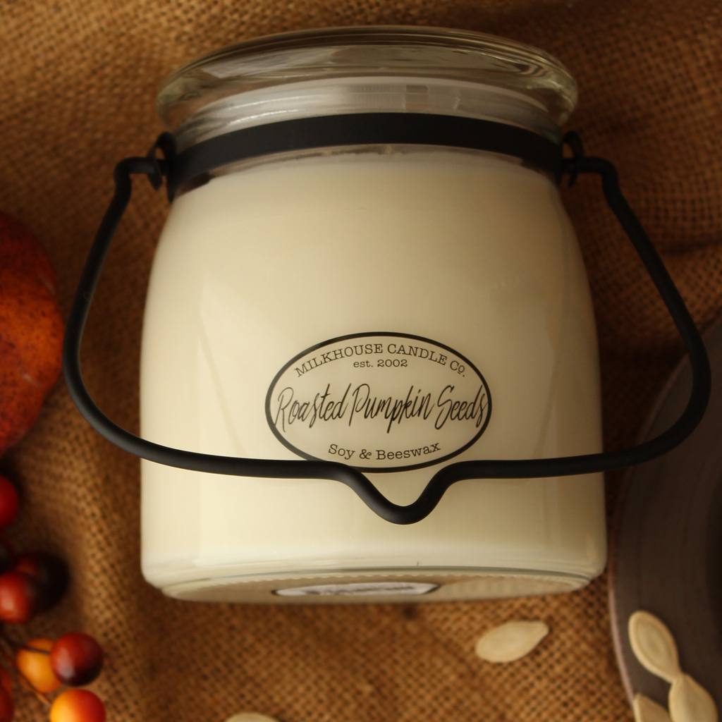 Butter Jar 16 oz:  Roasted Pumpkin Seeds