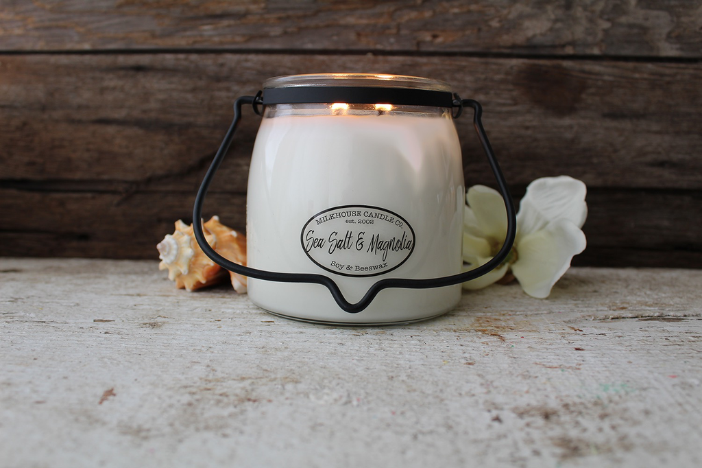 Butter Jar 16 oz:  Sea Salt & Magnolia