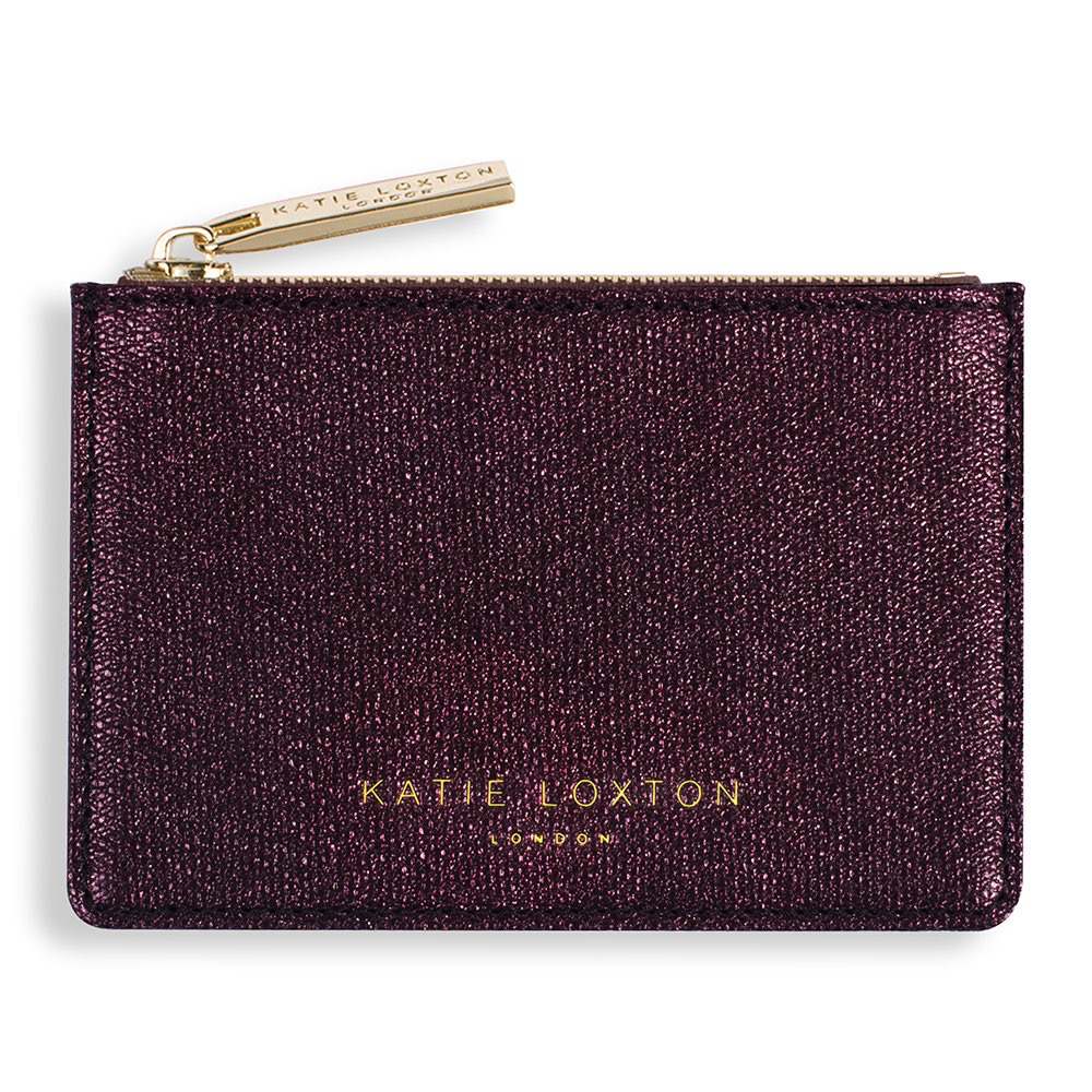 Katie Loxton Alexa Metallic Card Holder- Burgandy Shimmer