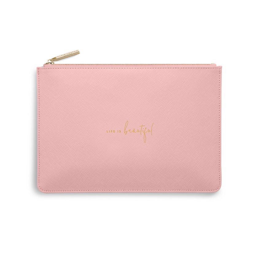Katie Loxton Perfect Pouch - Life is Beautiful - Pink