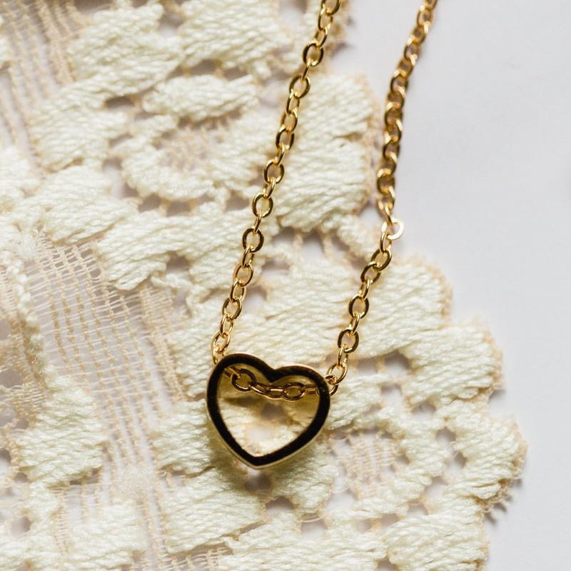 Rebecca Heart Cut Out Necklace - Gold