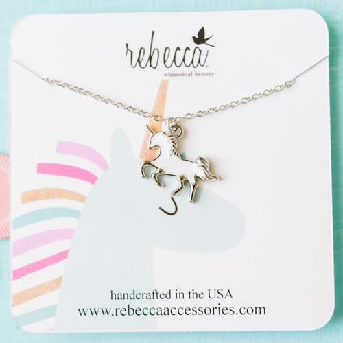 Rebecca Galloping Unicorn Necklace