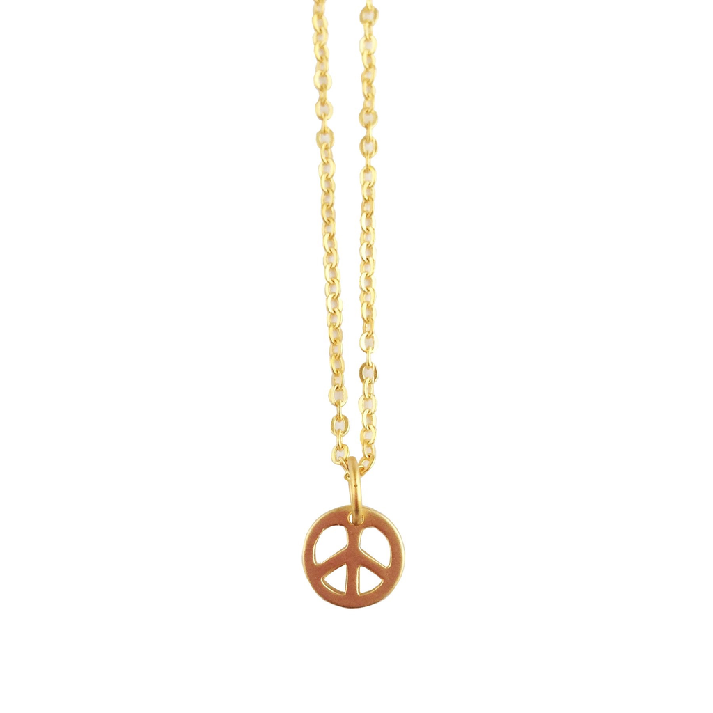 Rebecca Peace Sign Necklace - Gold