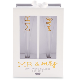 Mud Pie Mr. & Mr. Champagne Glass Set