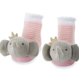 Mud Pie Crowned Elephant Rattle Toe Socks