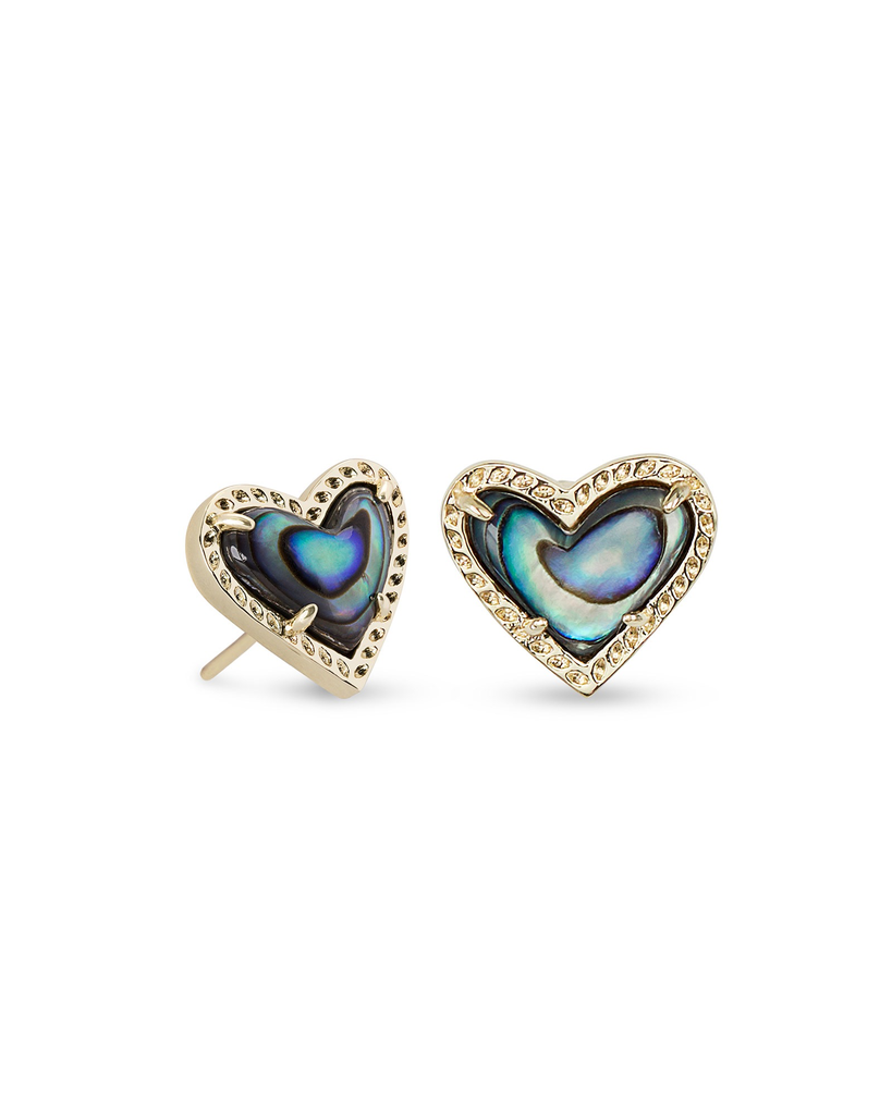 Kendra Scott - Ari Heart Studs in Abalone Shell