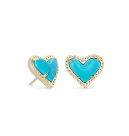 Kendra Scott - Ari Heart Stud Earrings in Turquoise