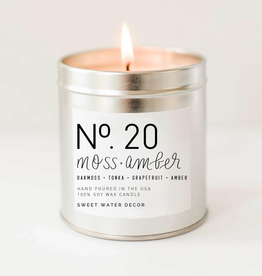 Moss + Amber - Soy Silver Tin Candle