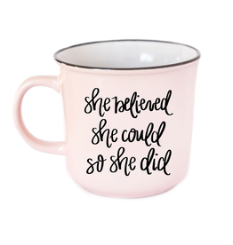 She Believed She Could So She Did - Campfire Coffee Mug