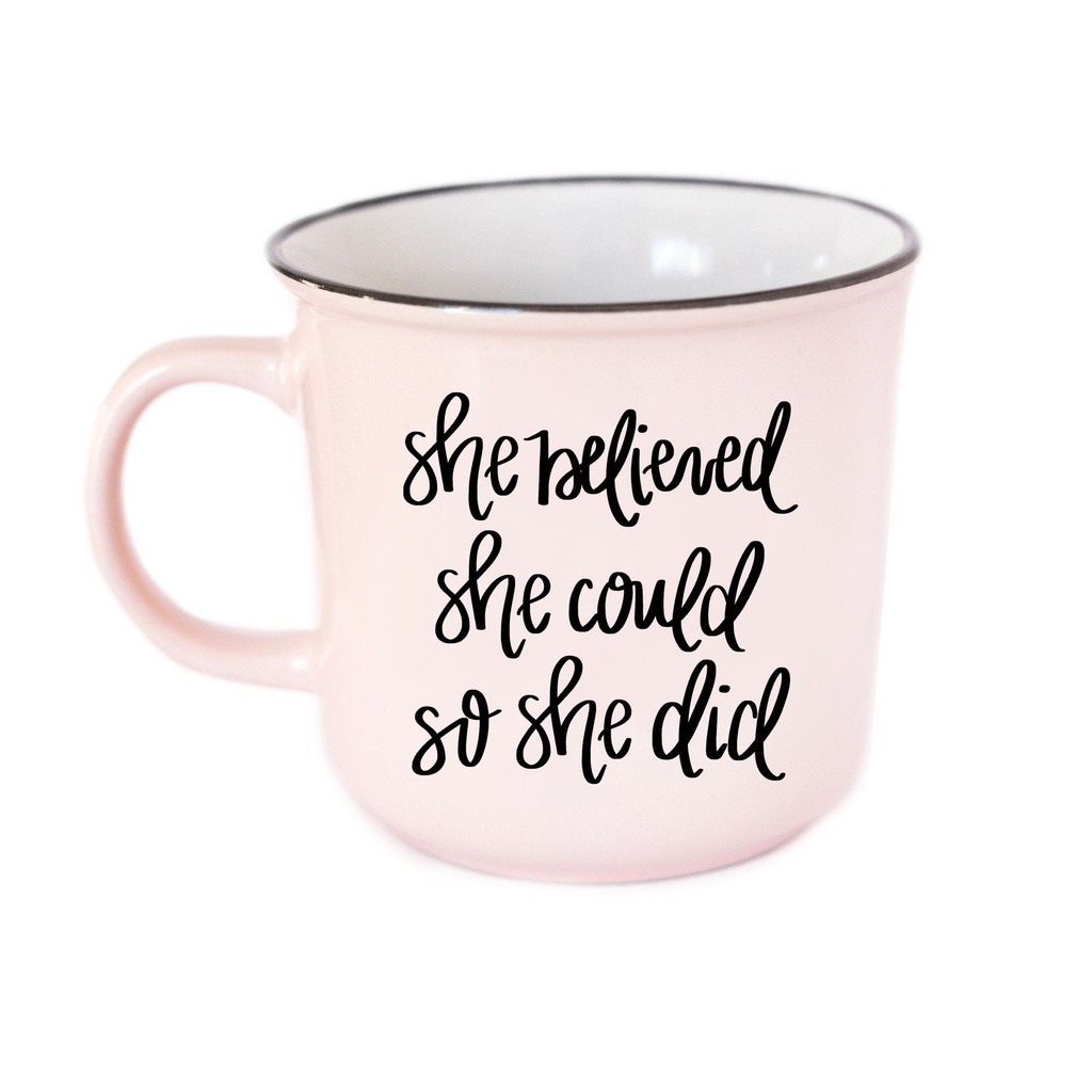She Believed She Could So She Did - Campfire Coffee Mug