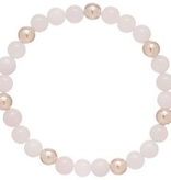 enewton - Rose Quartz Sincerity Pattern 6mm Bead Bracelet - Dignity Gold