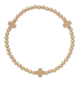 enewton - Cross Matte Gold Pattern 4mm Bead Bracelet/Gold