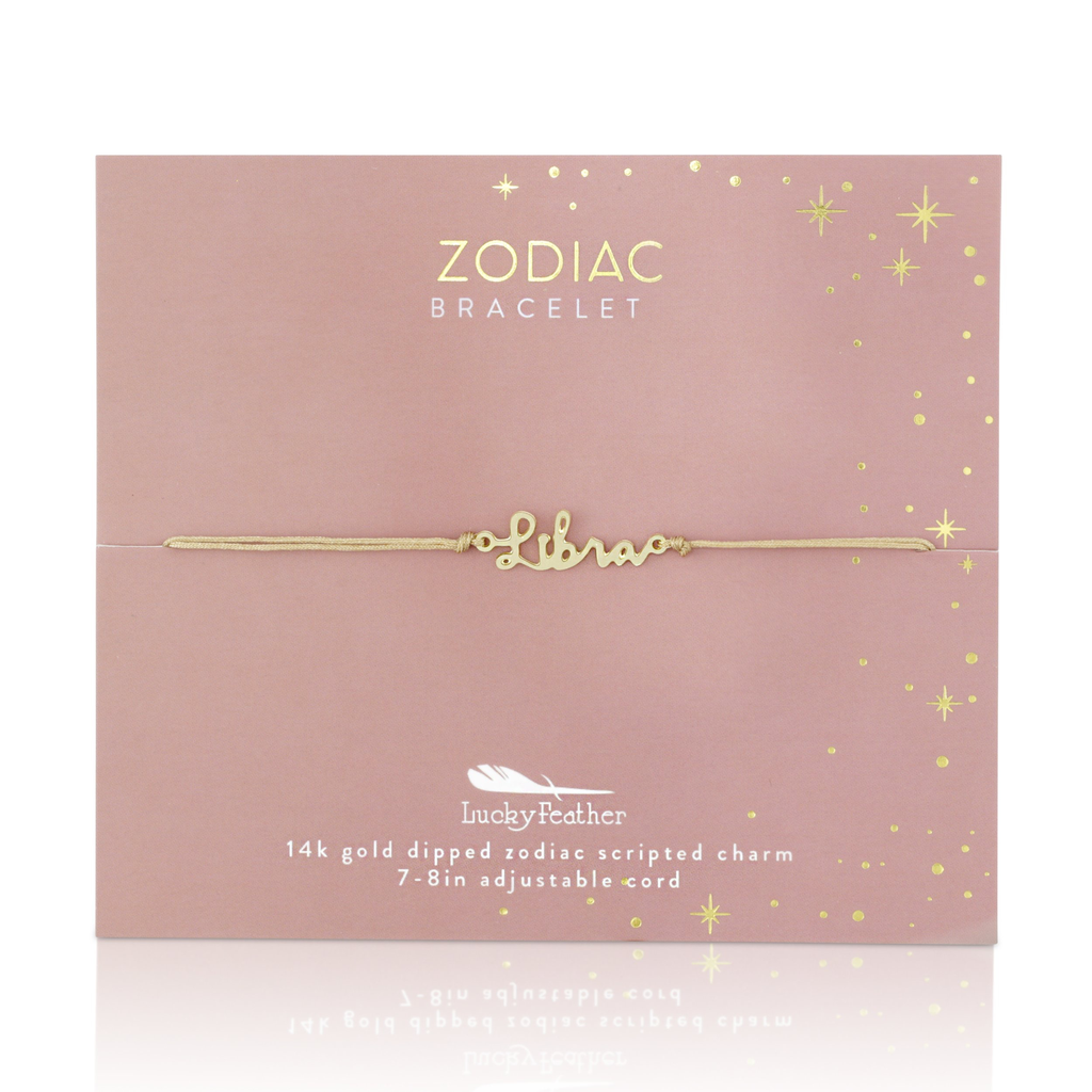 Zodiac Cord Bracelet Gold - Libra