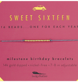 Milestone Birthday Bracelet Gold - Sweet Sixteen