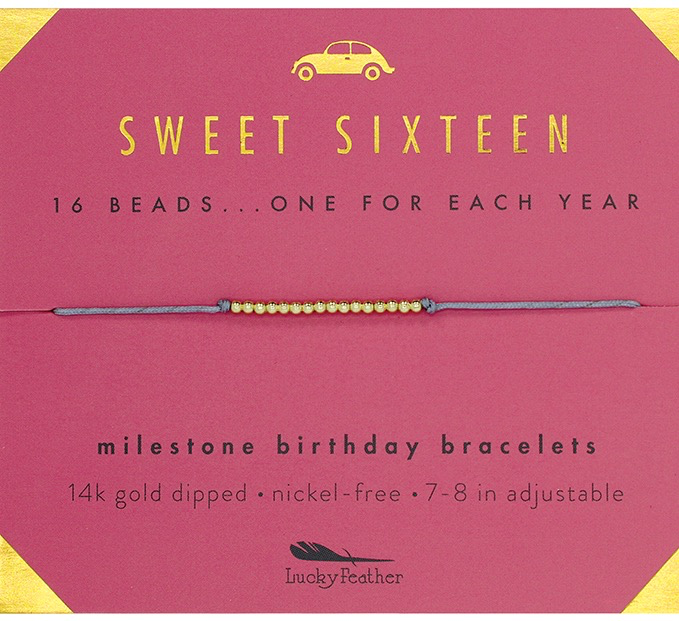 Milestone Birthday Bracelet Gold - Sweet Sixteen
