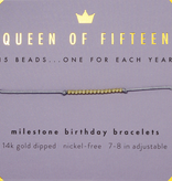 Milestone Birthday Bracelet Gold - Fifteen