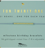 Milestone Birthday Bracelet Gold - Twenty-One