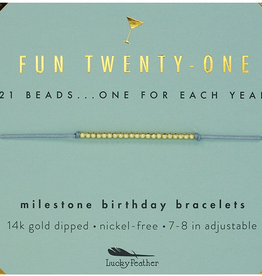 Milestone Birthday Bracelet Gold - Twenty-One