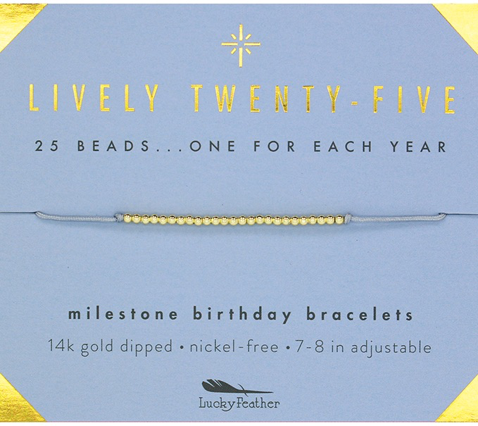 Milestone Birthday Bracelet Gold - Twenty-Five