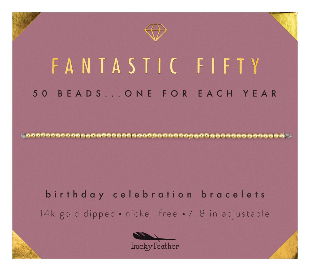Birthday Celebration Bracelet Gold - Fifty