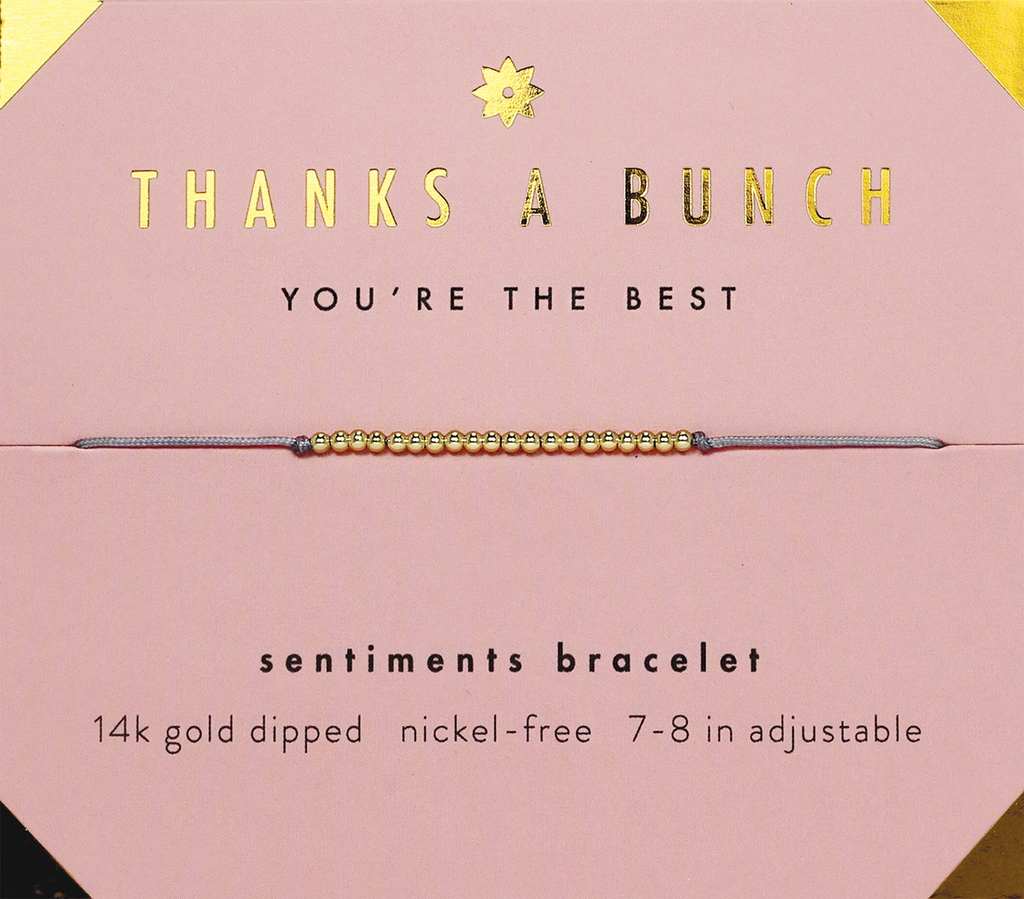 Sentiments Bracelet Gold - Thanks